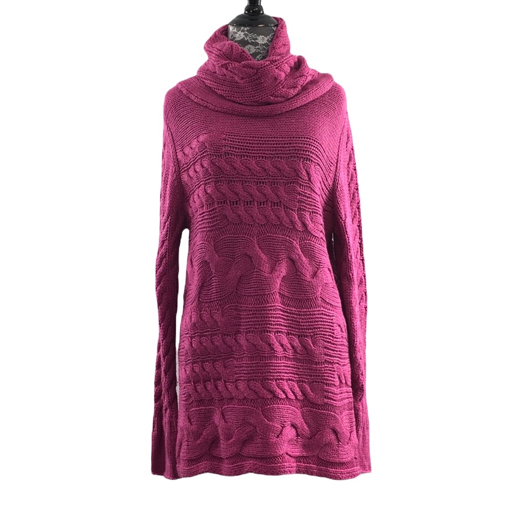 Banana Republic Pink Horizontal Cable Knit Sweater Womens XL Pullover